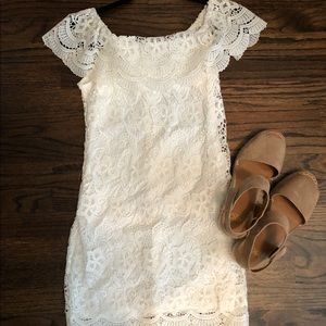 Lulus white crochet dress